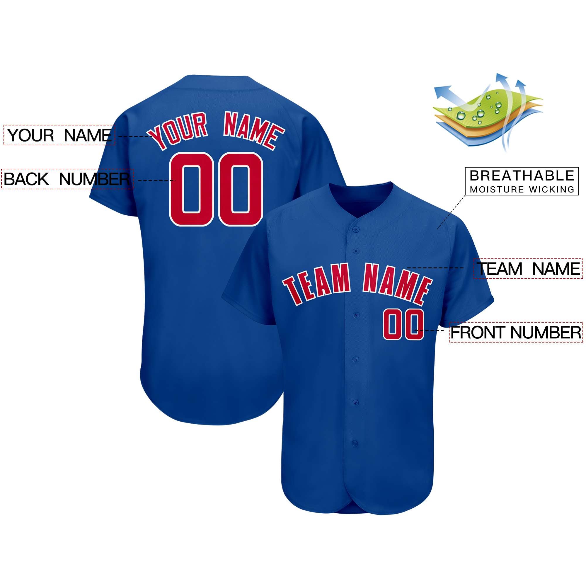 Custom Royal Team Classic Style Authentic Baseball Jersey| KXKSHOP