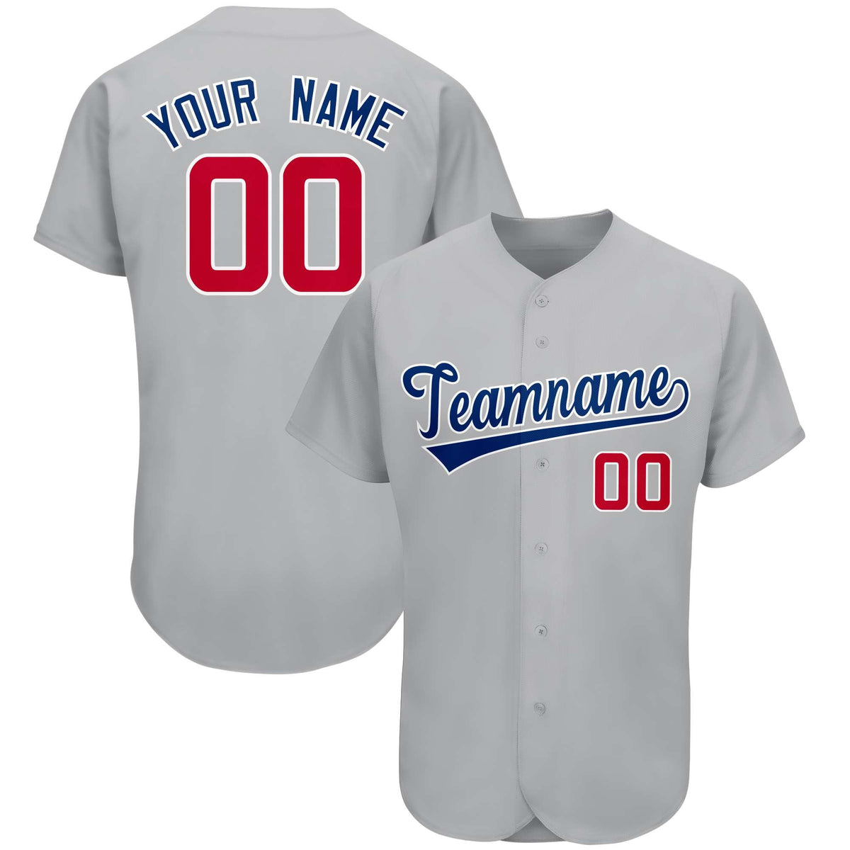 Custom Gray Team Classic Style Authentic Baseball Jersey| KXKSHOP