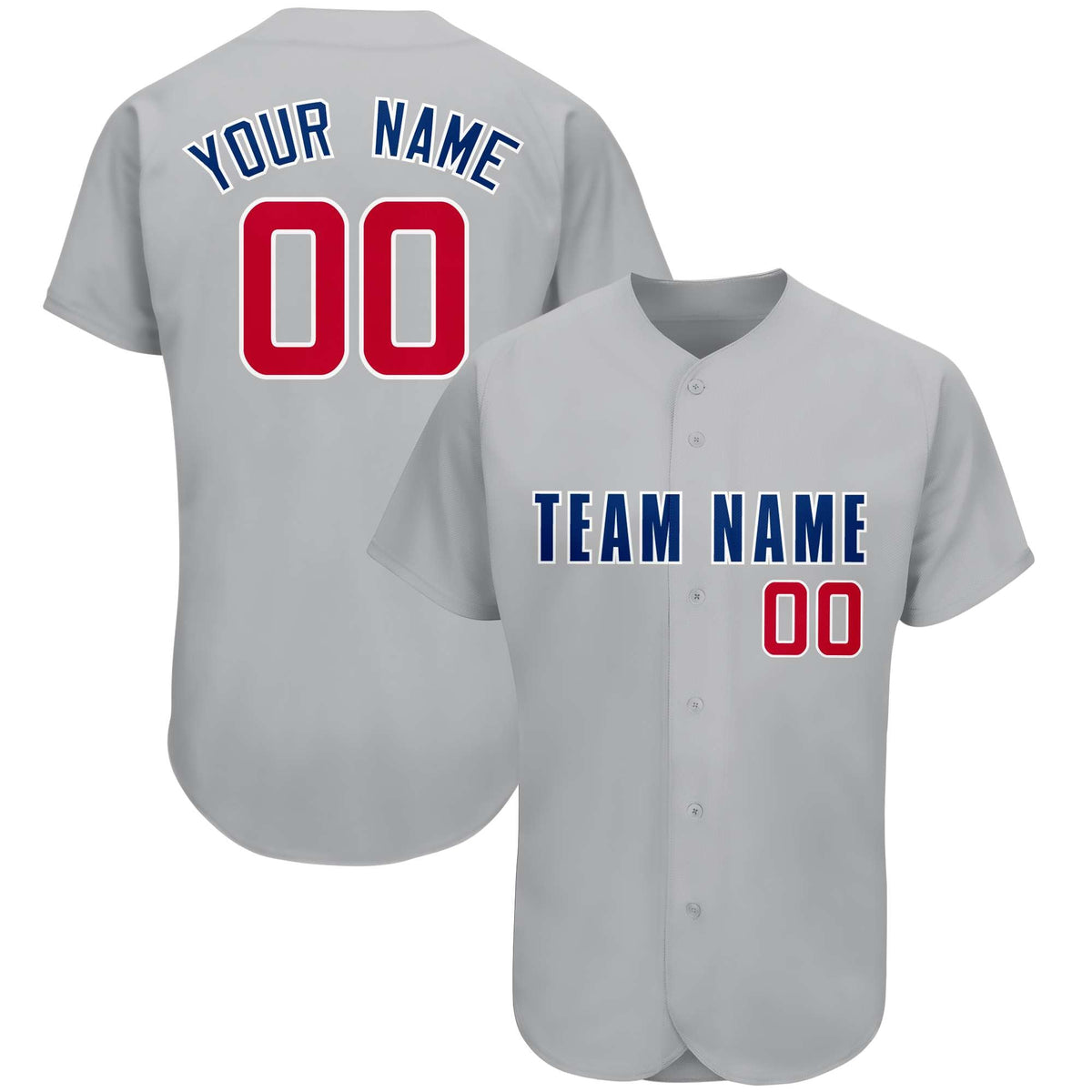 Custom Gray Team Classic Style Authentic Baseball Jersey| KXKSHOP