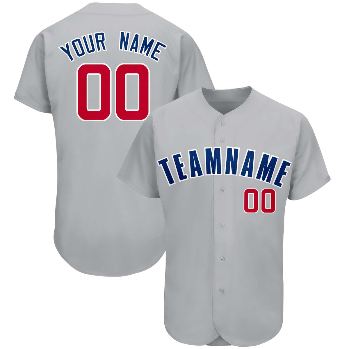 Custom Gray Team Classic Style Authentic Baseball Jersey| KXKSHOP