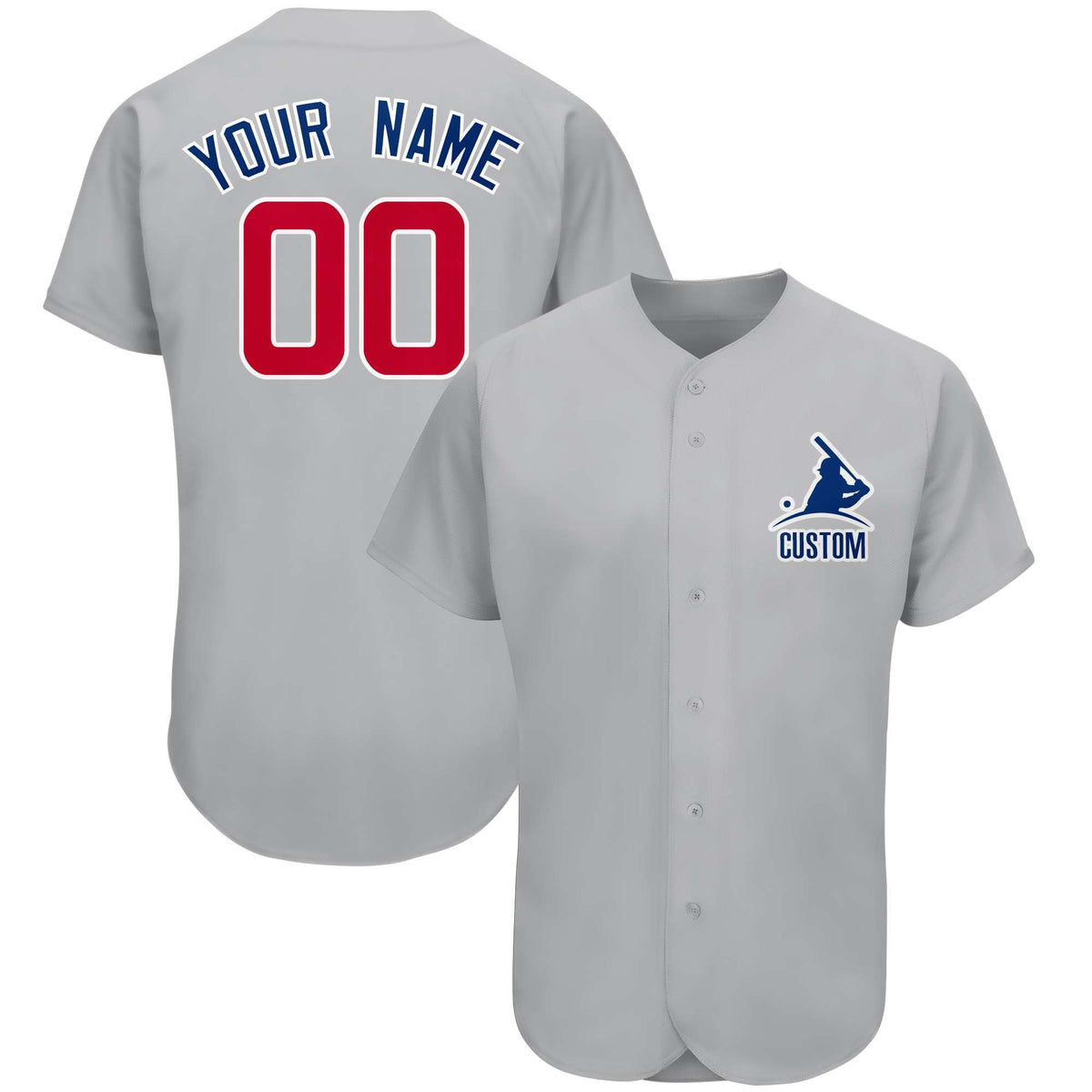 Custom Gray Team Classic Style Authentic Baseball Jersey| KXKSHOP