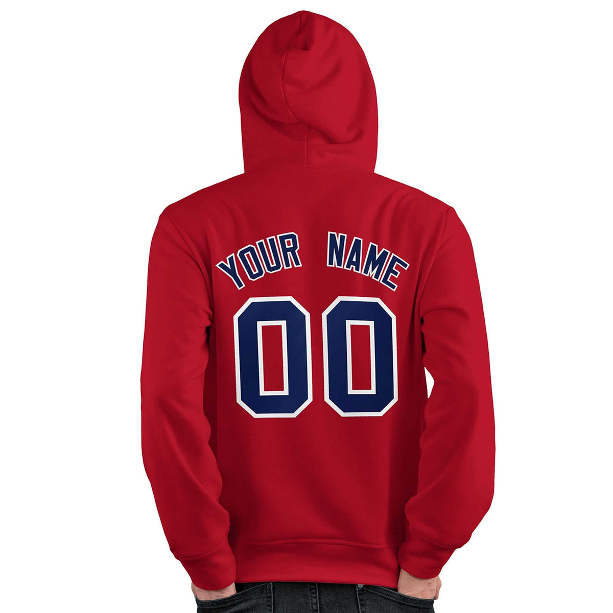 Custom Red Navy-White Classic Style Personalized Sport Pullover Hoodie| KXKSHOP