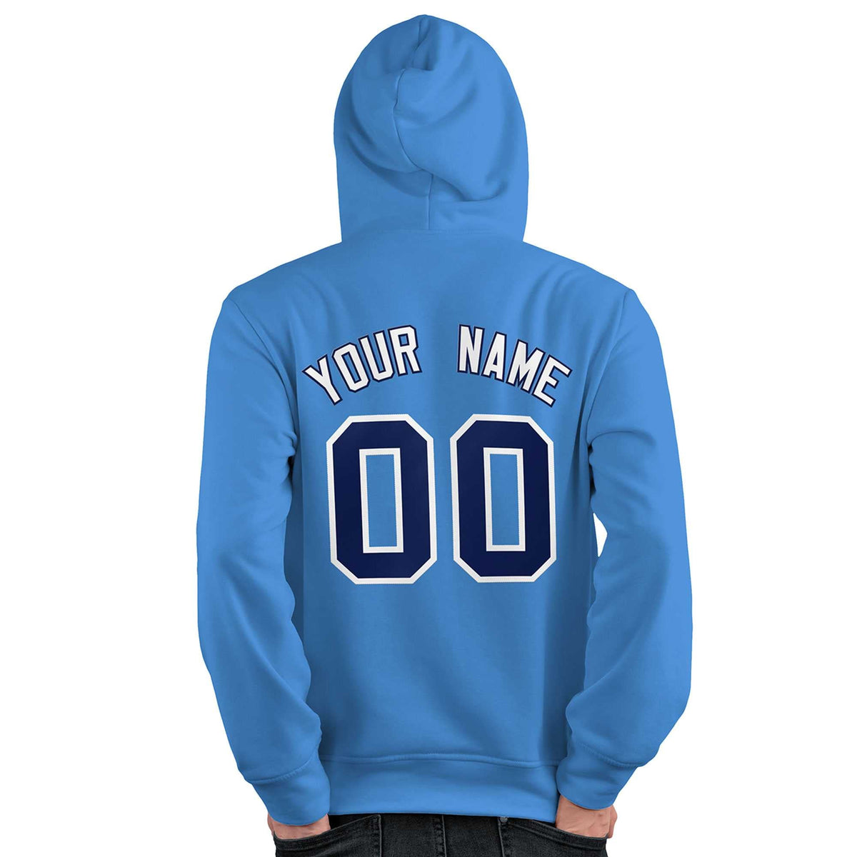 Custom Light Blue Royal-White Classic Style Personalized Sport Pullover Hoodie| KXKSHOP