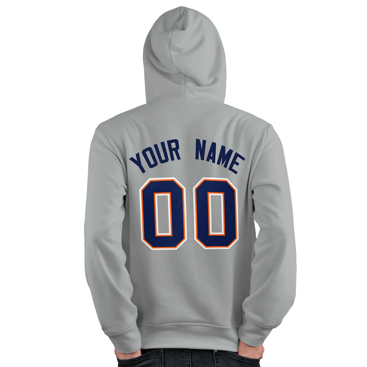 Custom Gray Royal-Orange Classic Style Personalized Sport Pullover Hoodie| KXKSHOP
