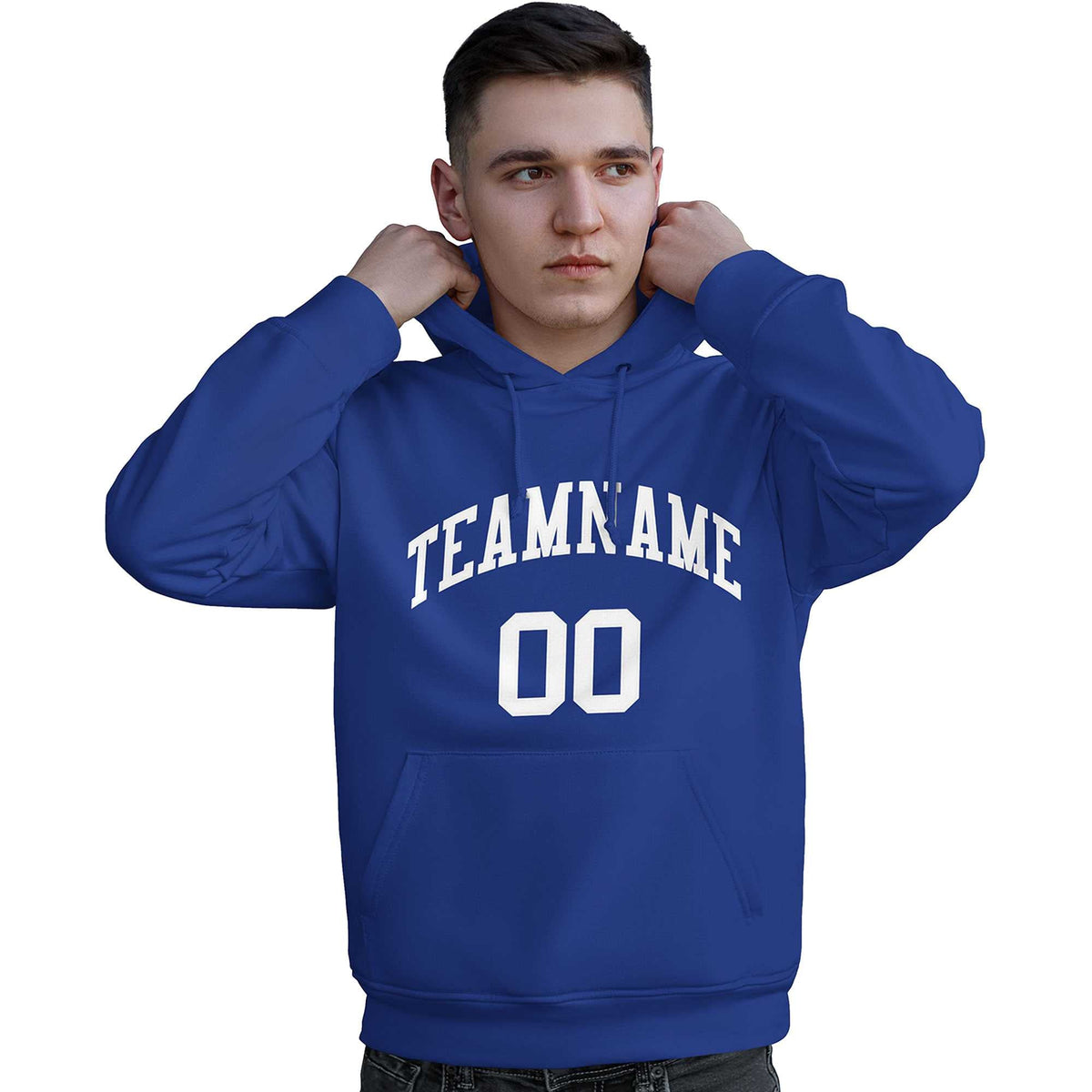 Custom Royal White Classic Style Personalized Sport Pullover Hoodie| KXKSHOP