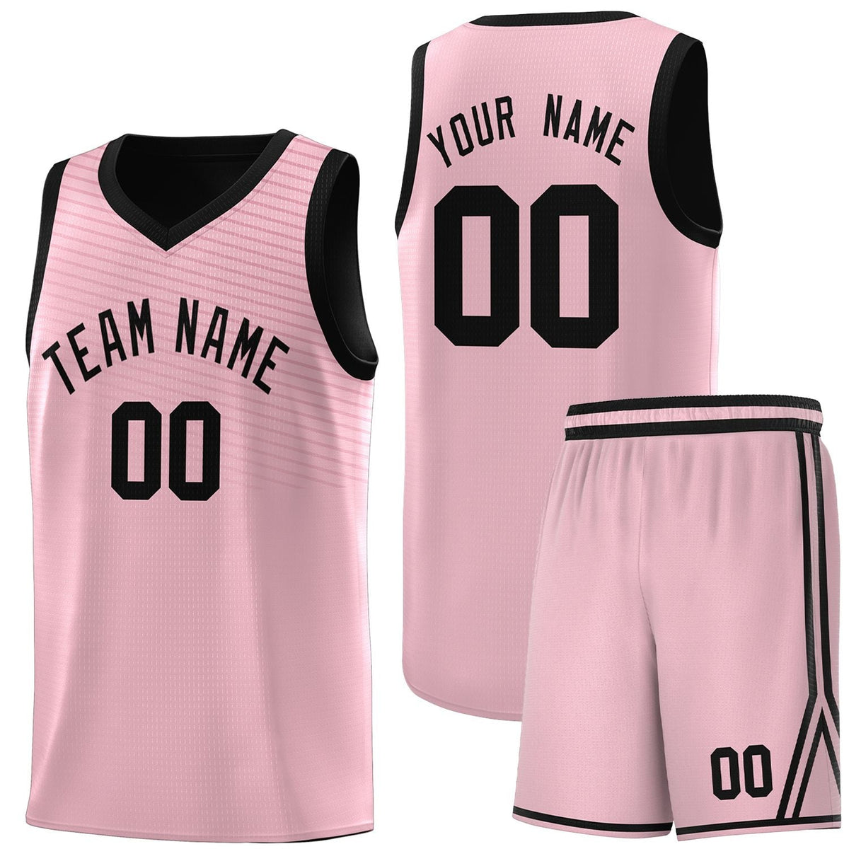 Custom Pink Black Chest Slash Patttern Sports Uniform Basketball Jersey