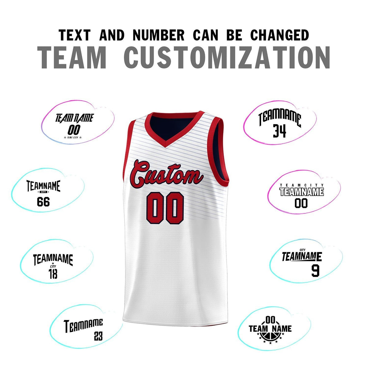 Custom White Navy Chest Slash Patttern Sports Uniform Basketball Jersey