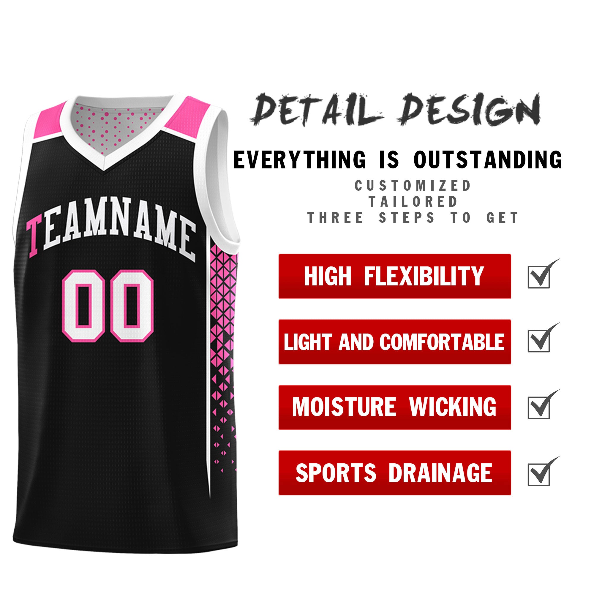 Custom Black White Side Gradient Patttern Double Side Sports Uniform Basketball Jersey|KXKSHOP