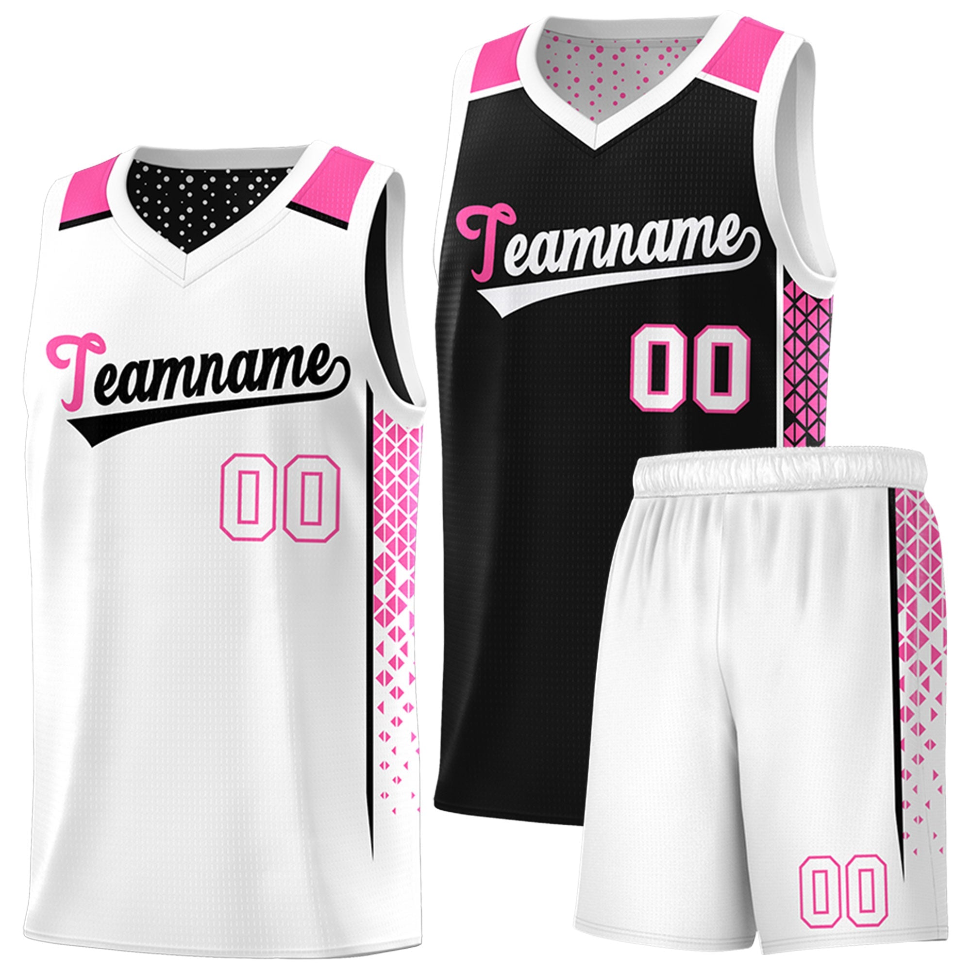 Custom Black White Side Gradient Patttern Double Side Sports Uniform Basketball Jersey|KXKSHOP
