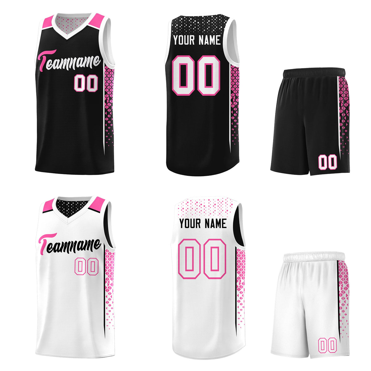 Custom Black White Side Gradient Patttern Double Side Sports Uniform Basketball Jersey|KXKSHOP
