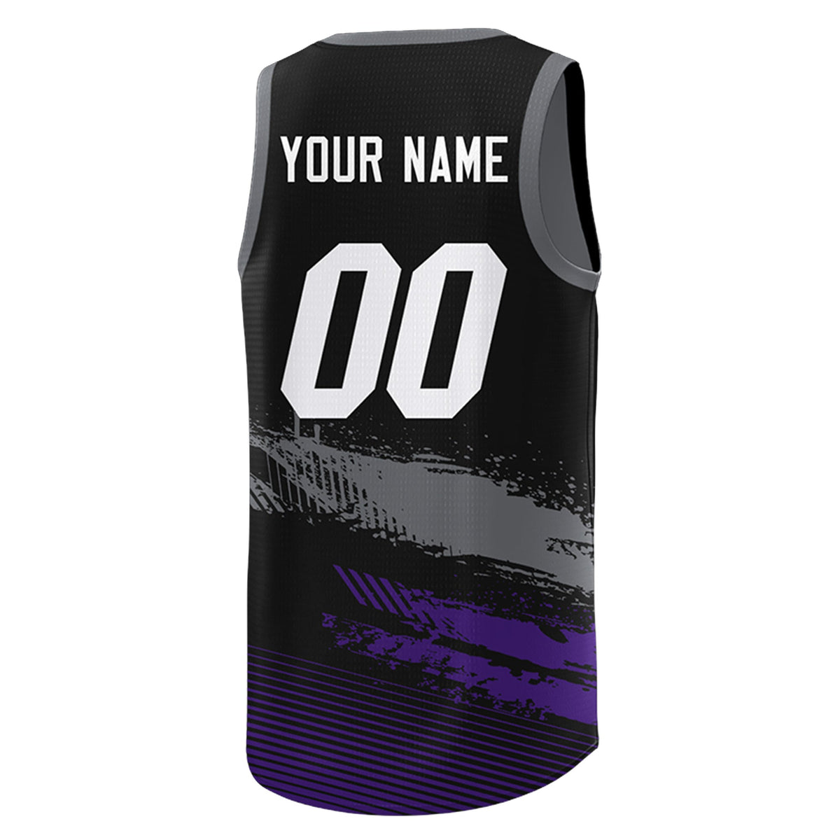 Custom Black Grey and Purple Graffiti Pattern Sports Uniform Basketball Jersey|KXKSHOP