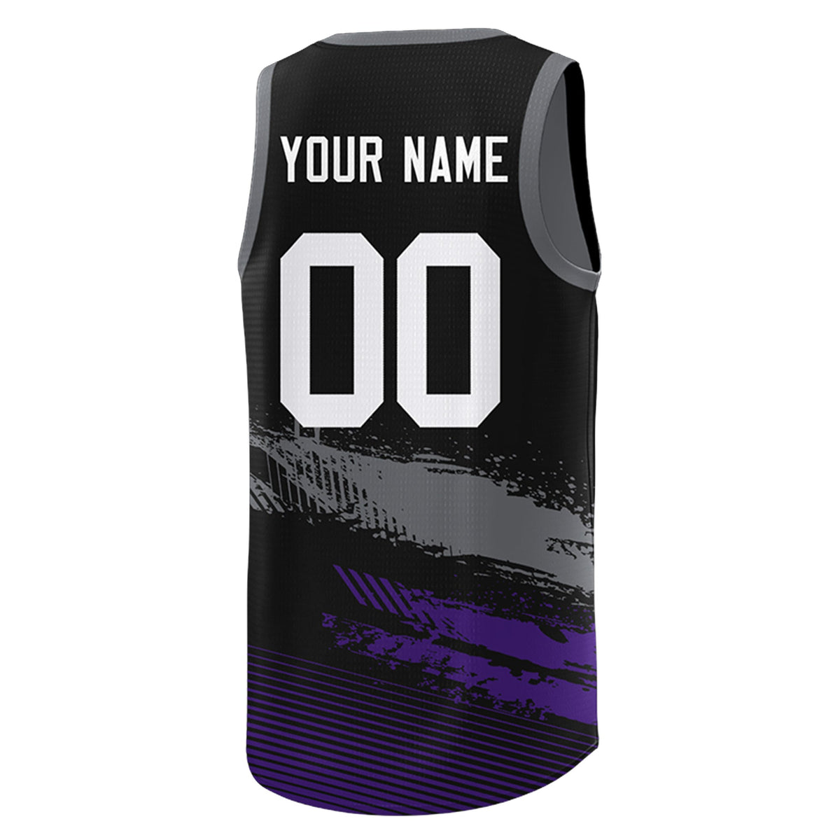 Custom Black Grey and Purple Graffiti Pattern Sports Uniform Basketball Jersey|KXKSHOP
