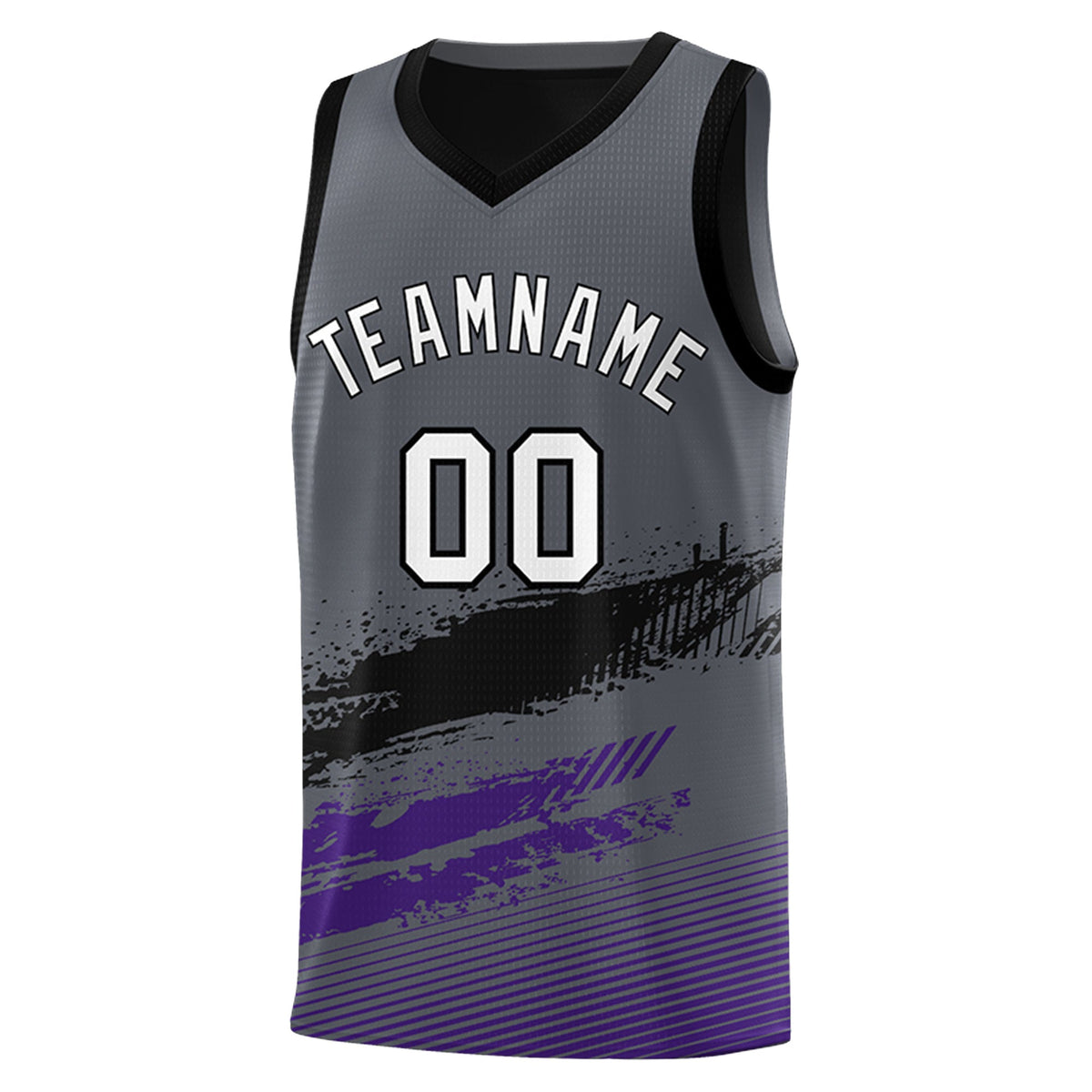 Custom Black Grey and Purple Graffiti Pattern Sports Uniform Basketball Jersey|KXKSHOP