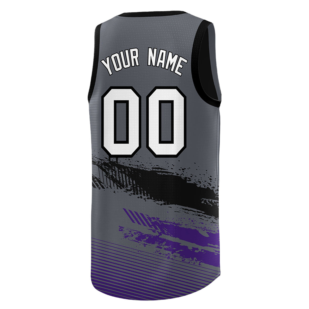Custom Black Grey and Purple Graffiti Pattern Sports Uniform Basketball Jersey|KXKSHOP