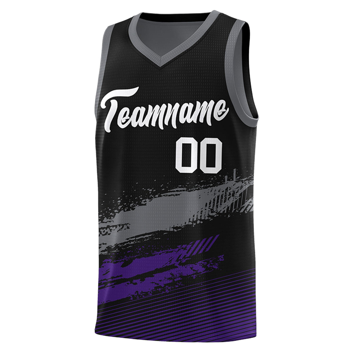 Custom Black Grey and Purple Graffiti Pattern Sports Uniform Basketball Jersey|KXKSHOP