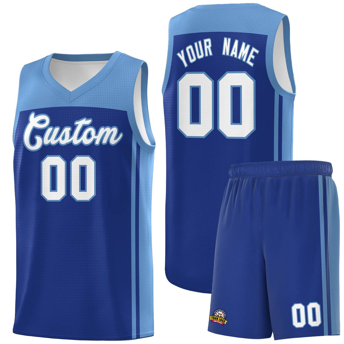 Custom Royal Light Blue Classic Sets Sports Uniform Basketball Jersey