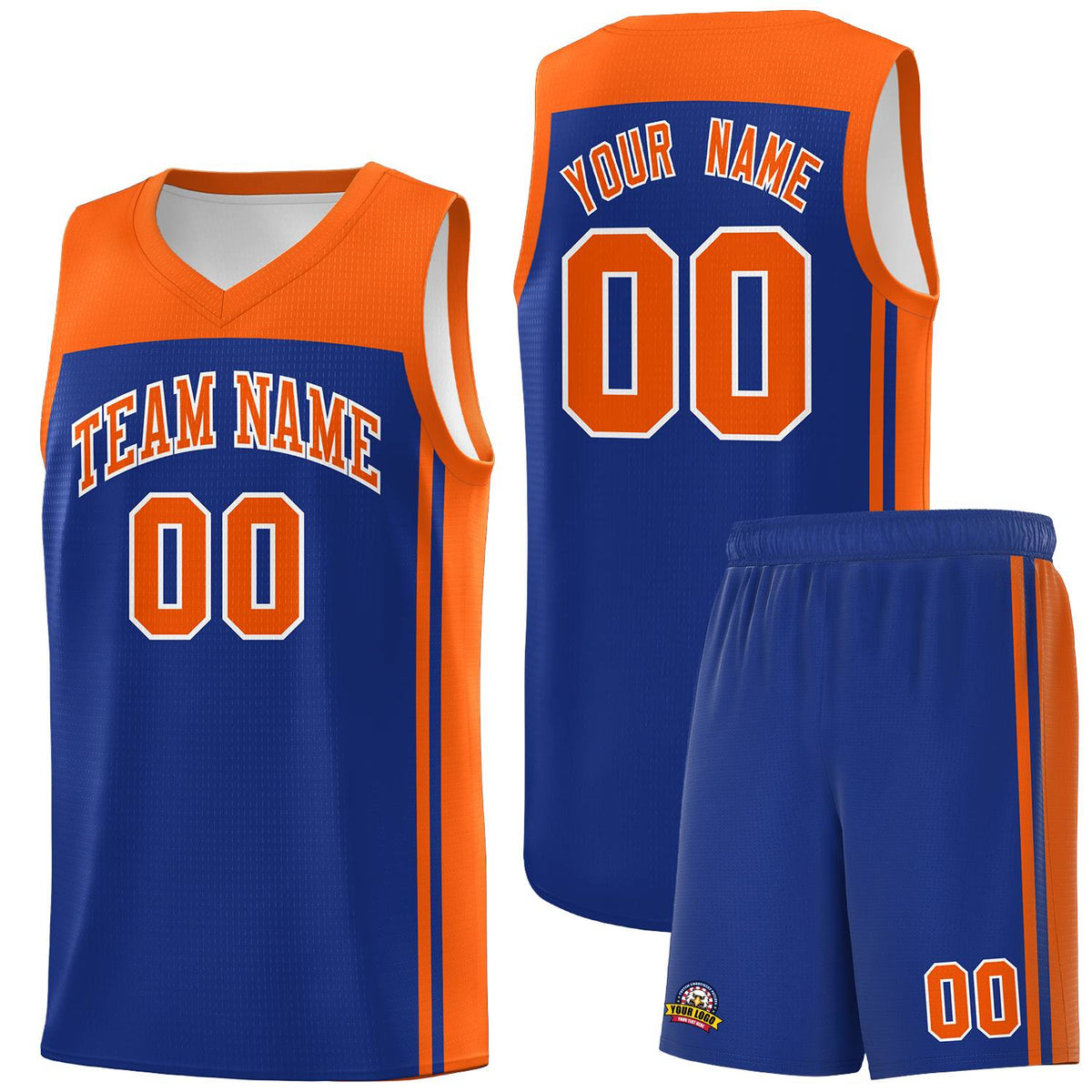 Custom Royal Orange Classic Sets Sports Uniform Basketball Jersey