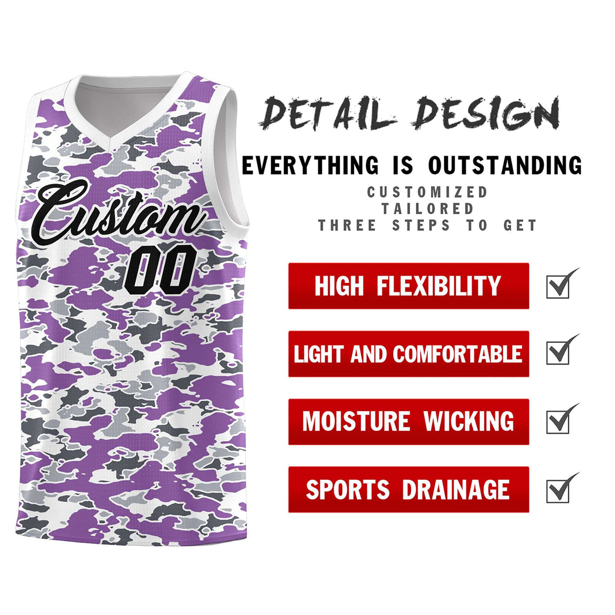 Custom Personalized Camo Kits Sports Uniform Basketball Jersey|KXKSHOP