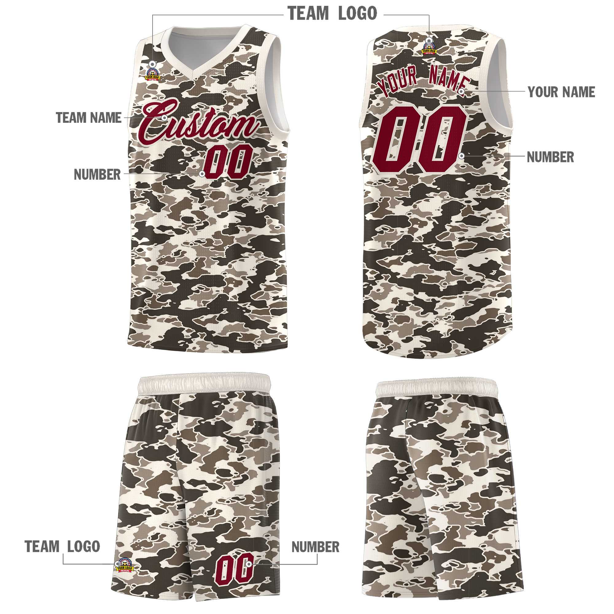 Custom Personalized Camo Kits Sports Uniform Basketball Jersey|KXKSHOP