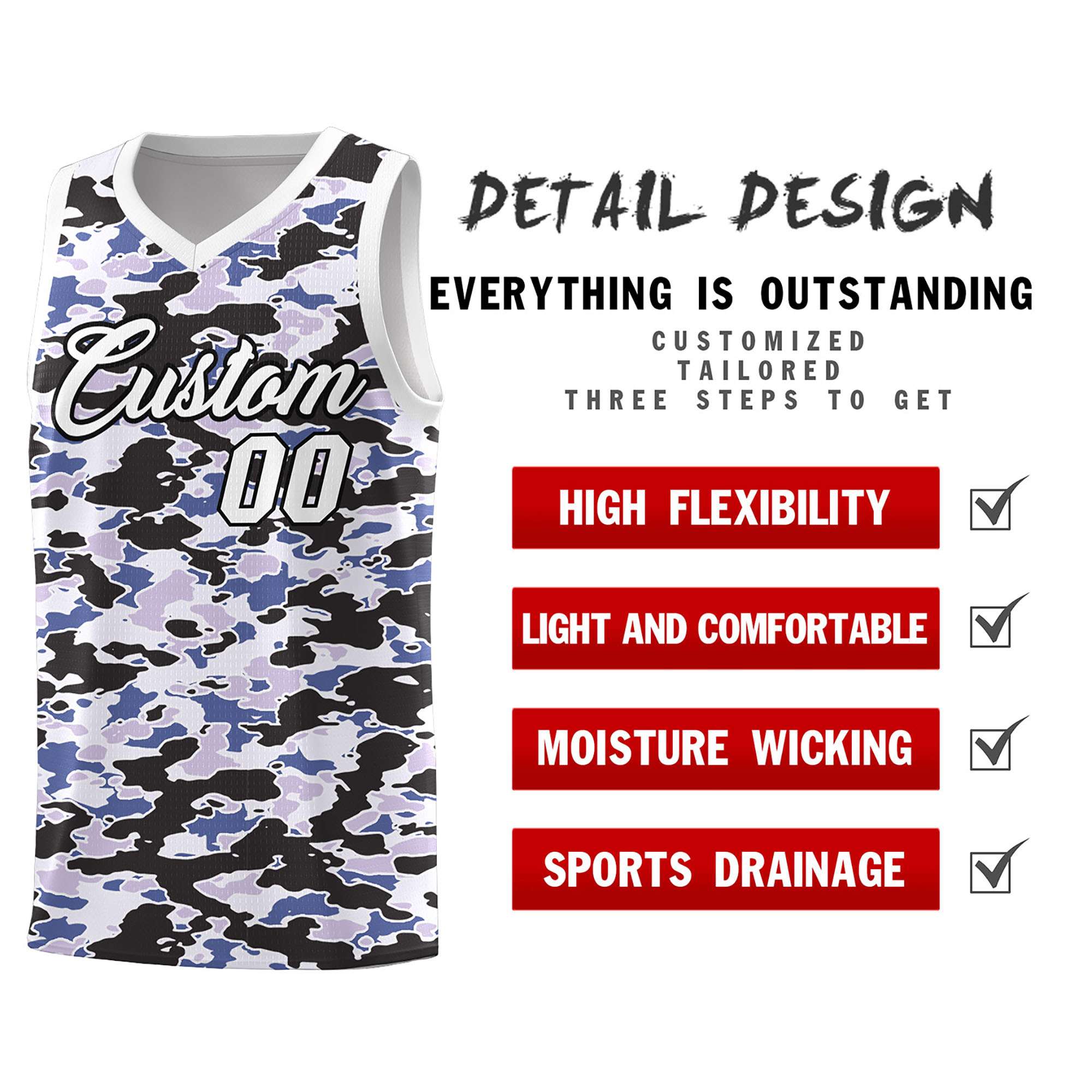 Custom Personalized Camo Kits Sports Uniform Basketball Jersey|KXKSHOP