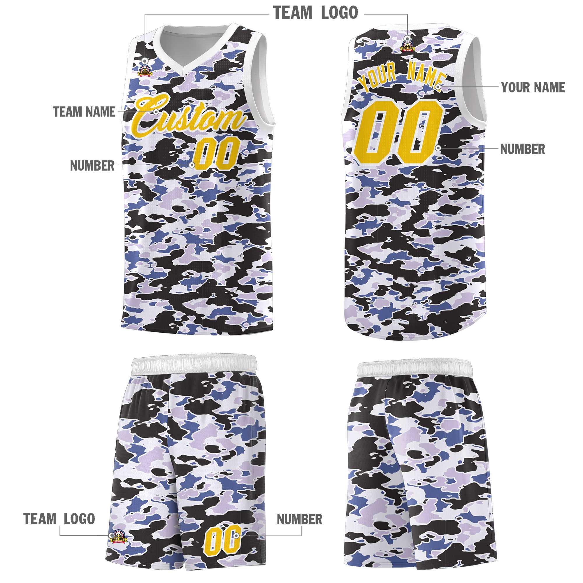Custom Personalized Camo Kits Sports Uniform Basketball Jersey|KXKSHOP