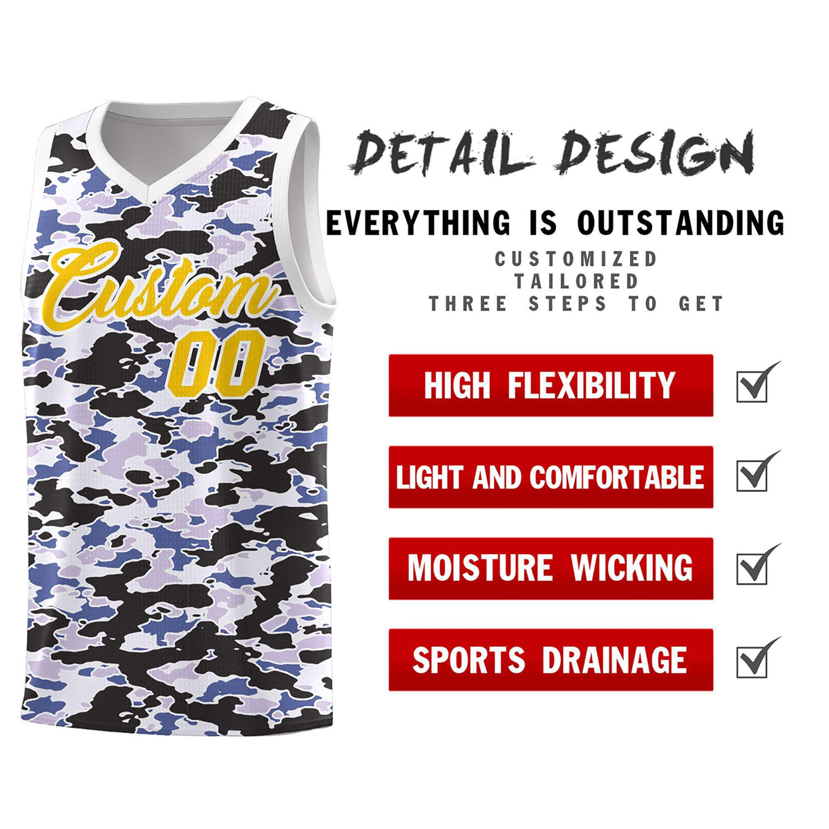 Custom Personalized Camo Kits Sports Uniform Basketball Jersey|KXKSHOP