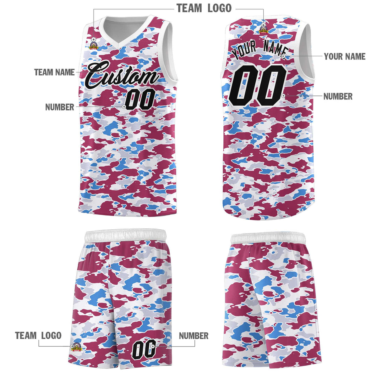Custom Personalized Camo Kits Sports Uniform Basketball Jersey|KXKSHOP