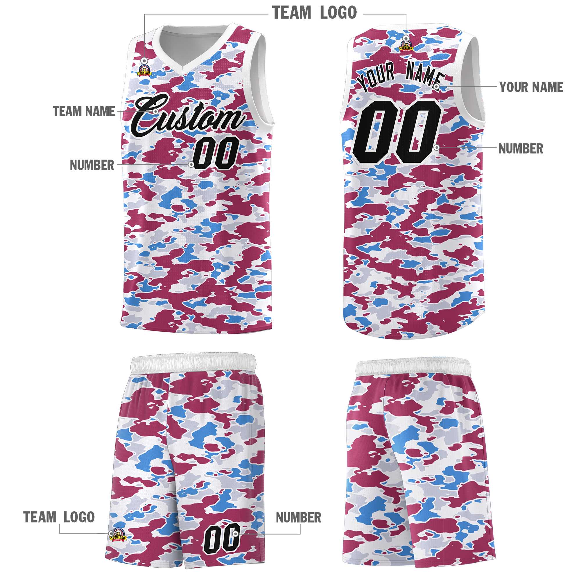 Custom Personalized Camo Kits Sports Uniform Basketball Jersey|KXKSHOP