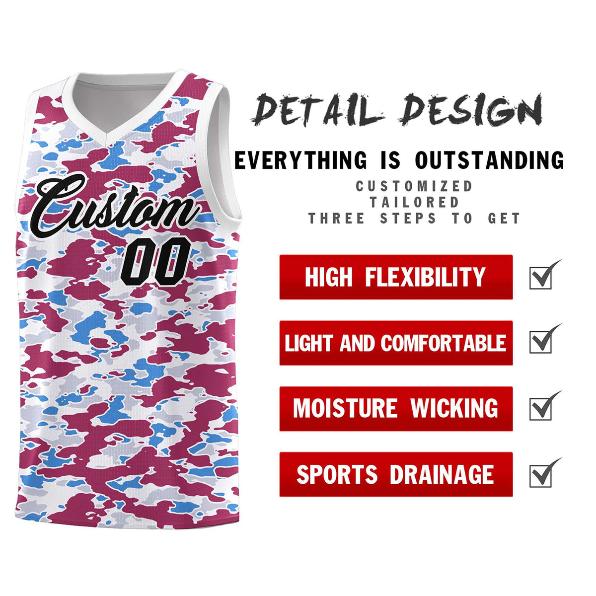 Custom Personalized Camo Kits Sports Uniform Basketball Jersey|KXKSHOP