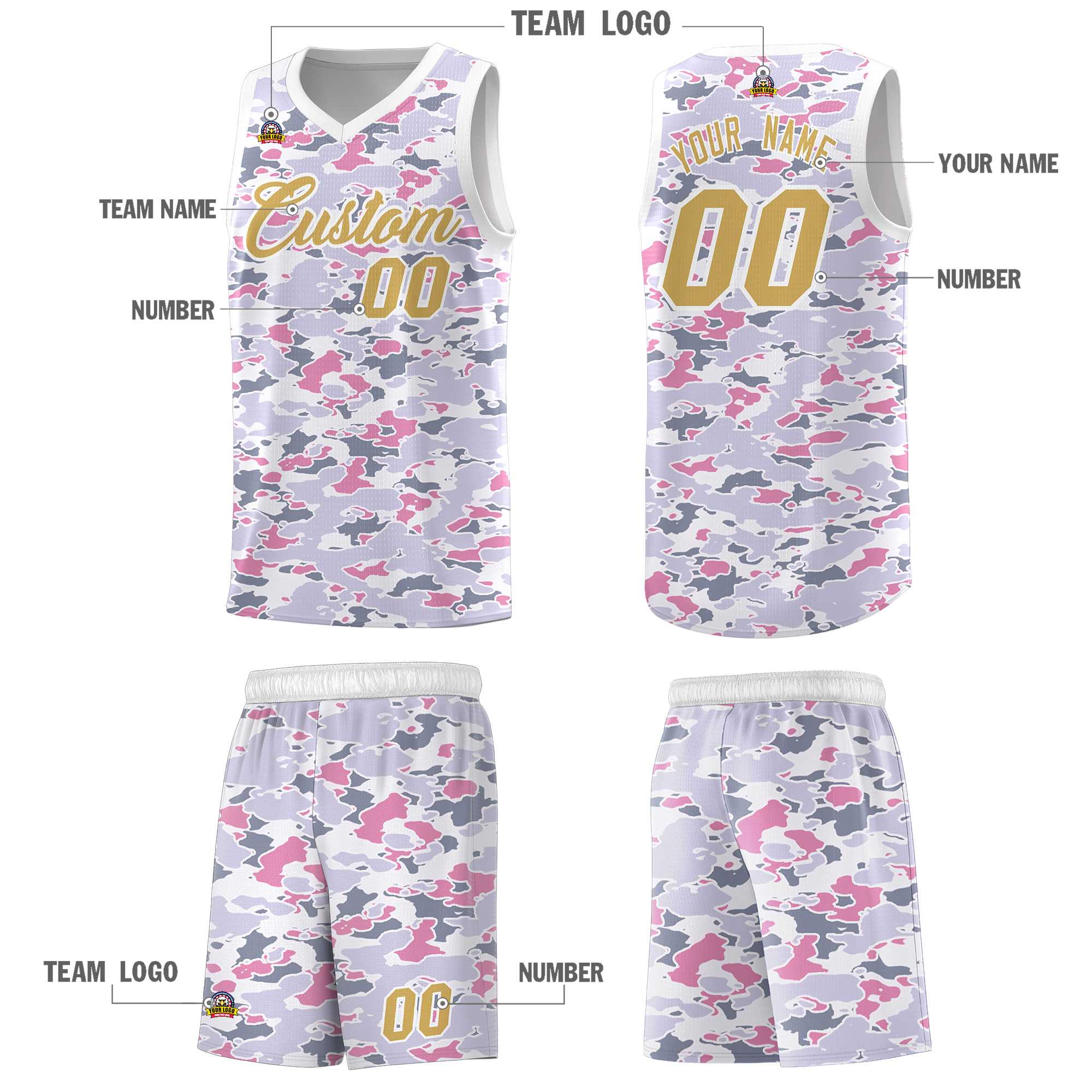 Custom Personalized Camo Kits Sports Uniform Basketball Jersey|KXKSHOP