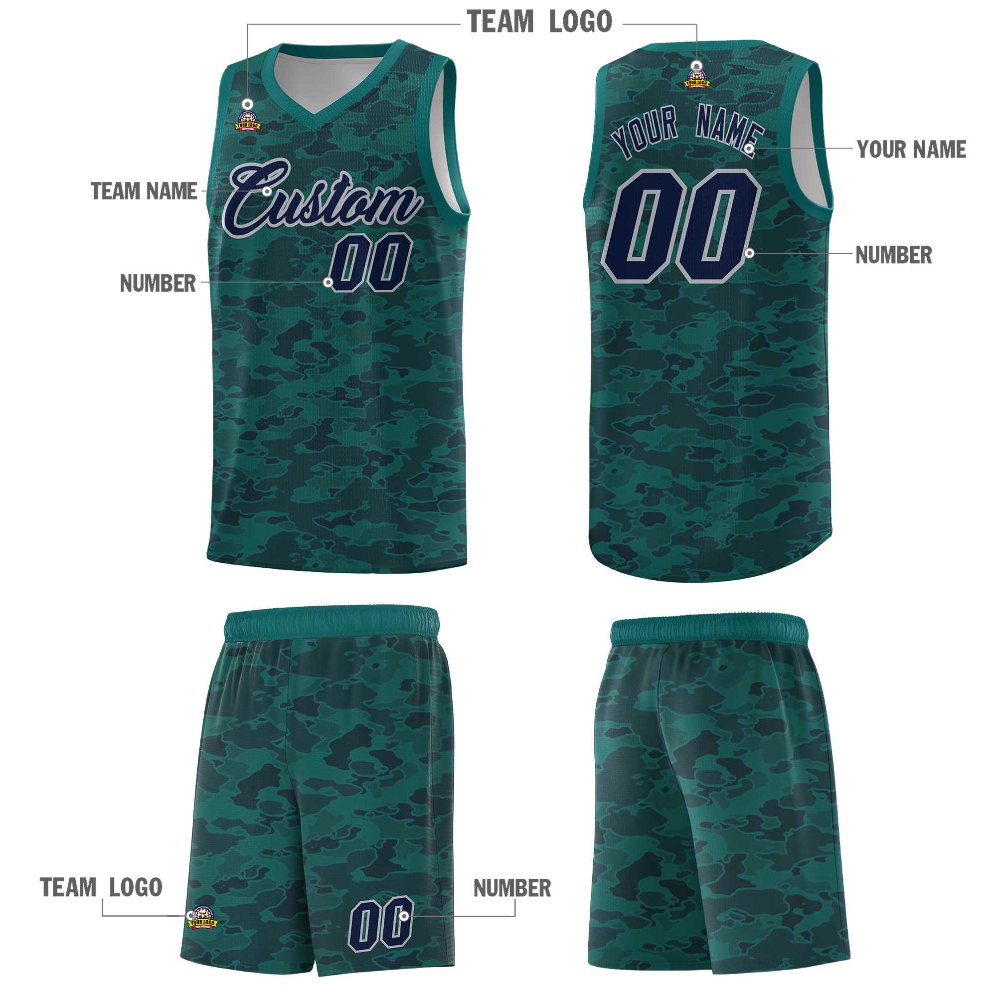 Custom Personalized Camo Kits Sports Uniform Basketball Jersey|KXKSHOP
