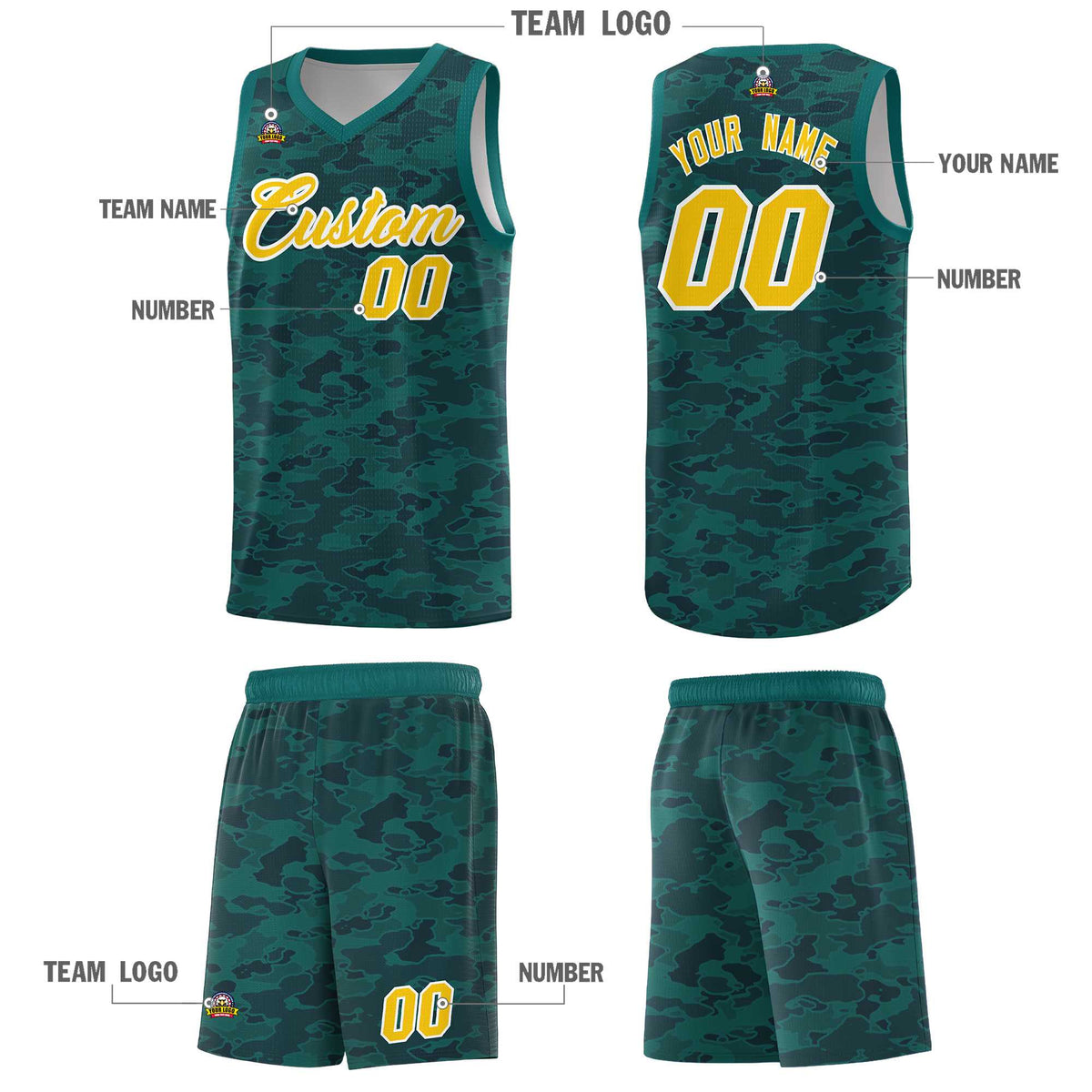 Custom Personalized Camo Kits Sports Uniform Basketball Jersey|KXKSHOP