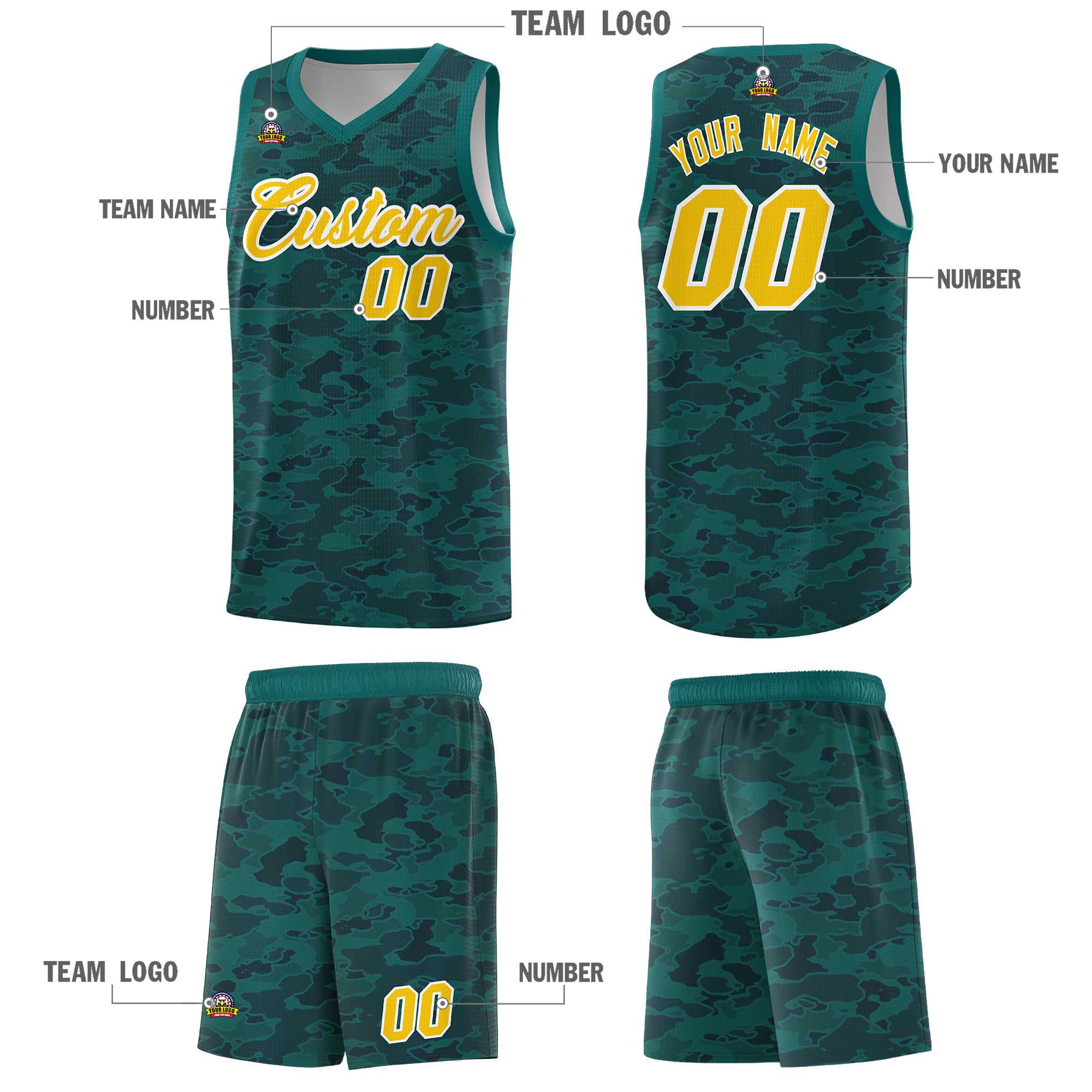 Custom Personalized Camo Kits Sports Uniform Basketball Jersey|KXKSHOP