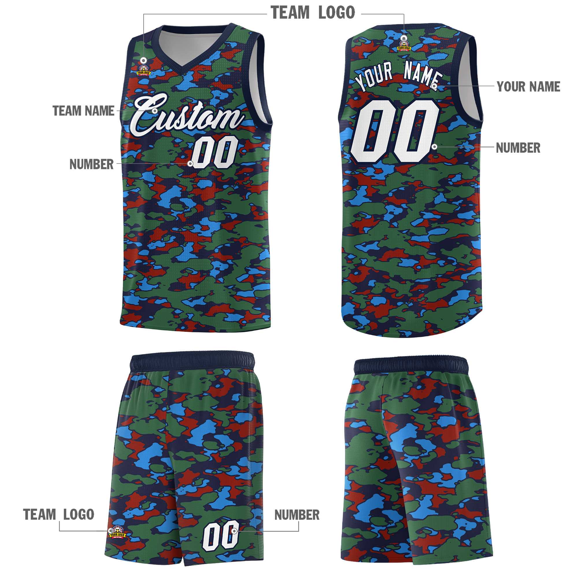 Custom Personalized Camo Kits Sports Uniform Basketball Jersey|KXKSHOP