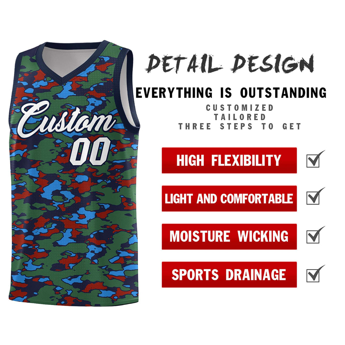 Custom Personalized Camo Kits Sports Uniform Basketball Jersey|KXKSHOP