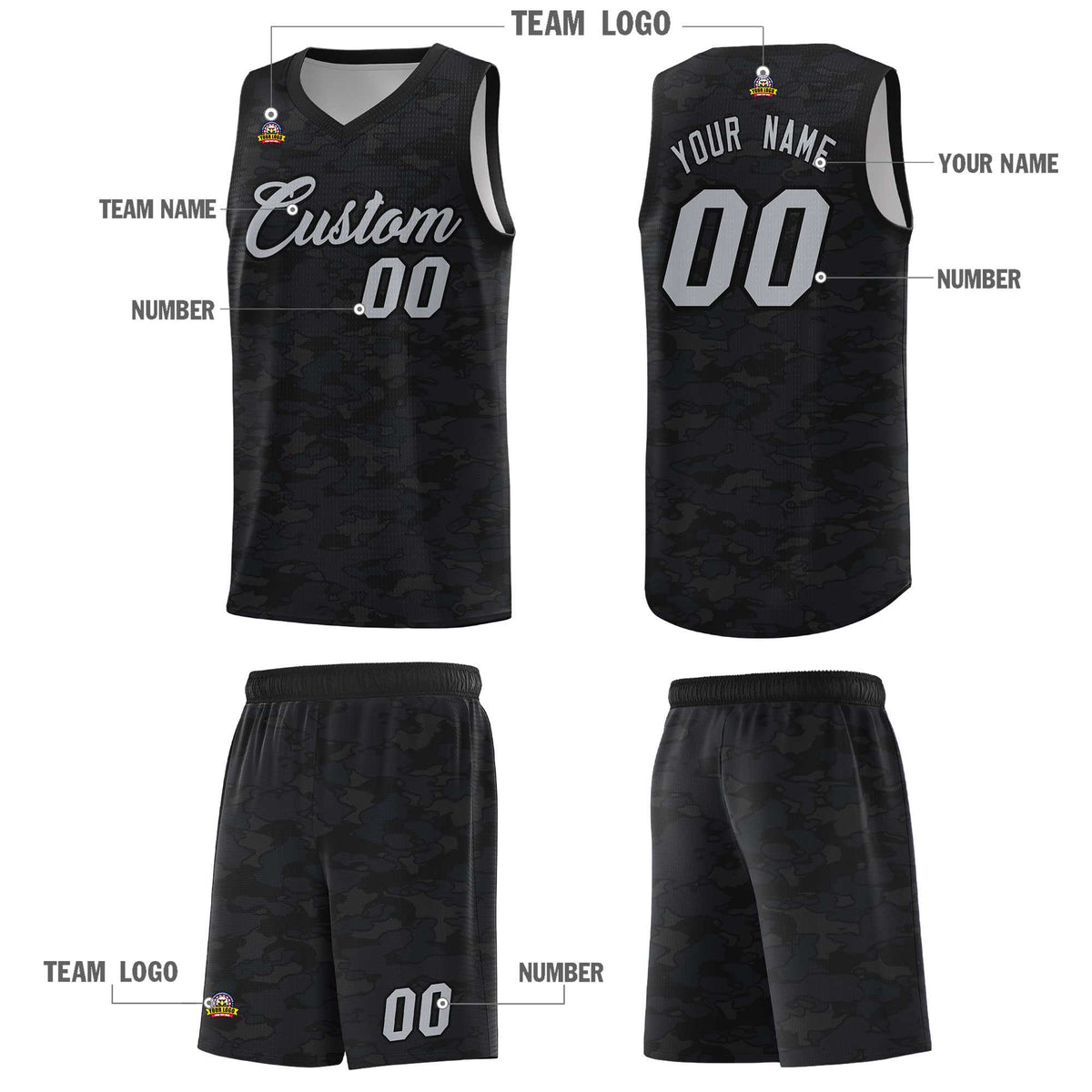 Custom Personalized Camo Kits Sports Uniform Basketball Jersey|KXKSHOP