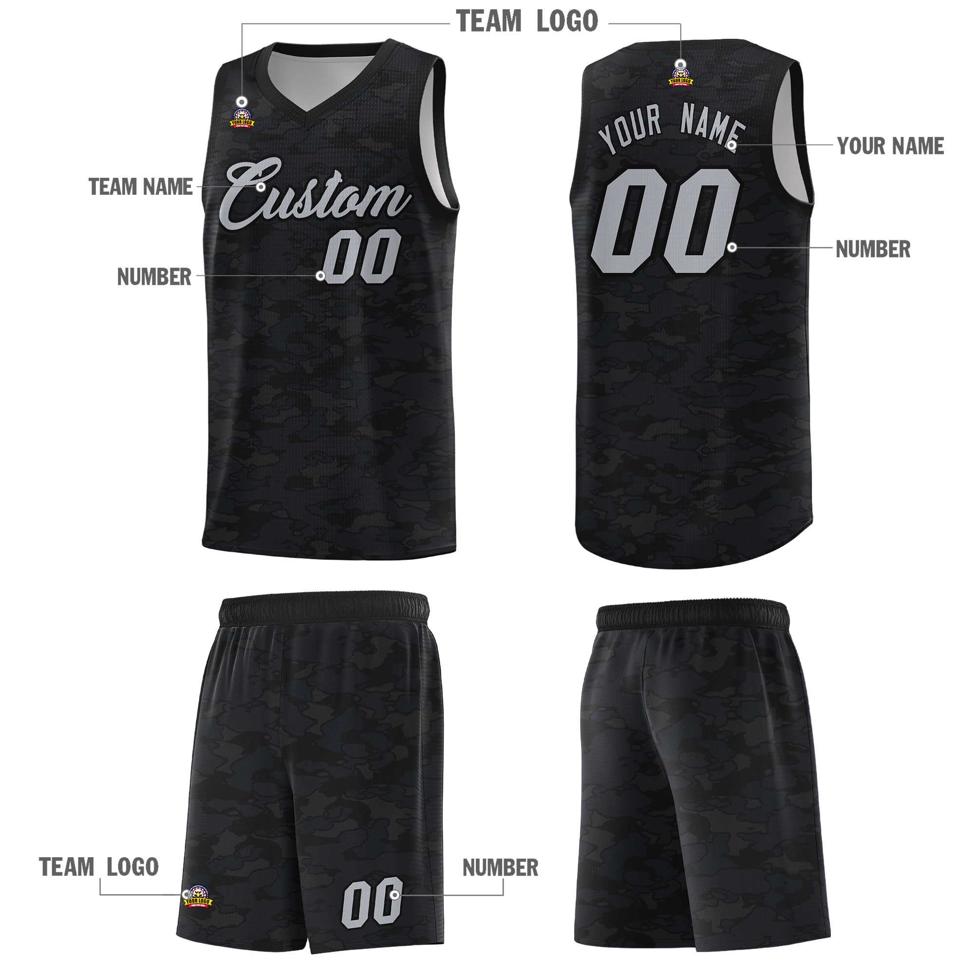 Custom Personalized Camo Kits Sports Uniform Basketball Jersey|KXKSHOP