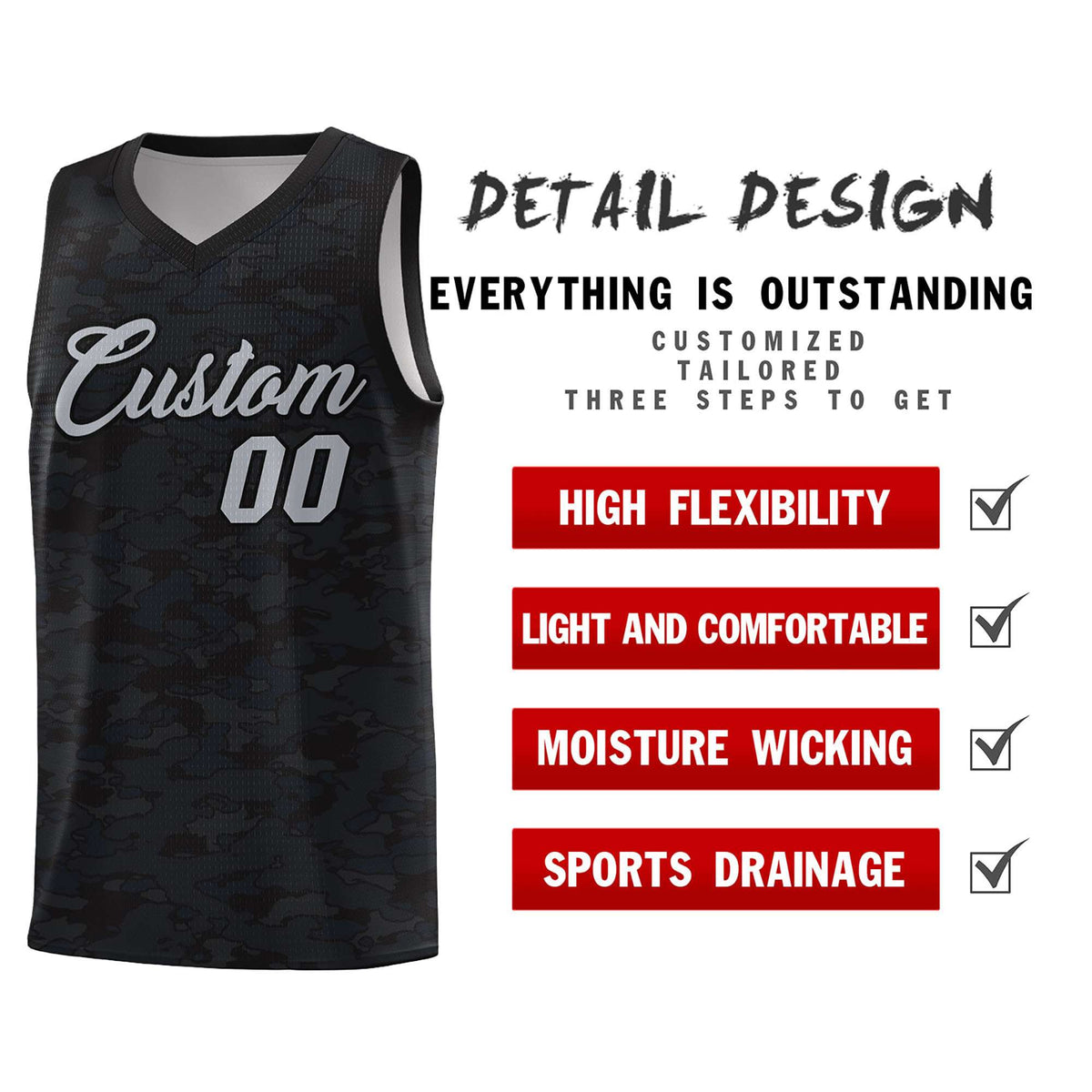 Custom Personalized Camo Kits Sports Uniform Basketball Jersey|KXKSHOP