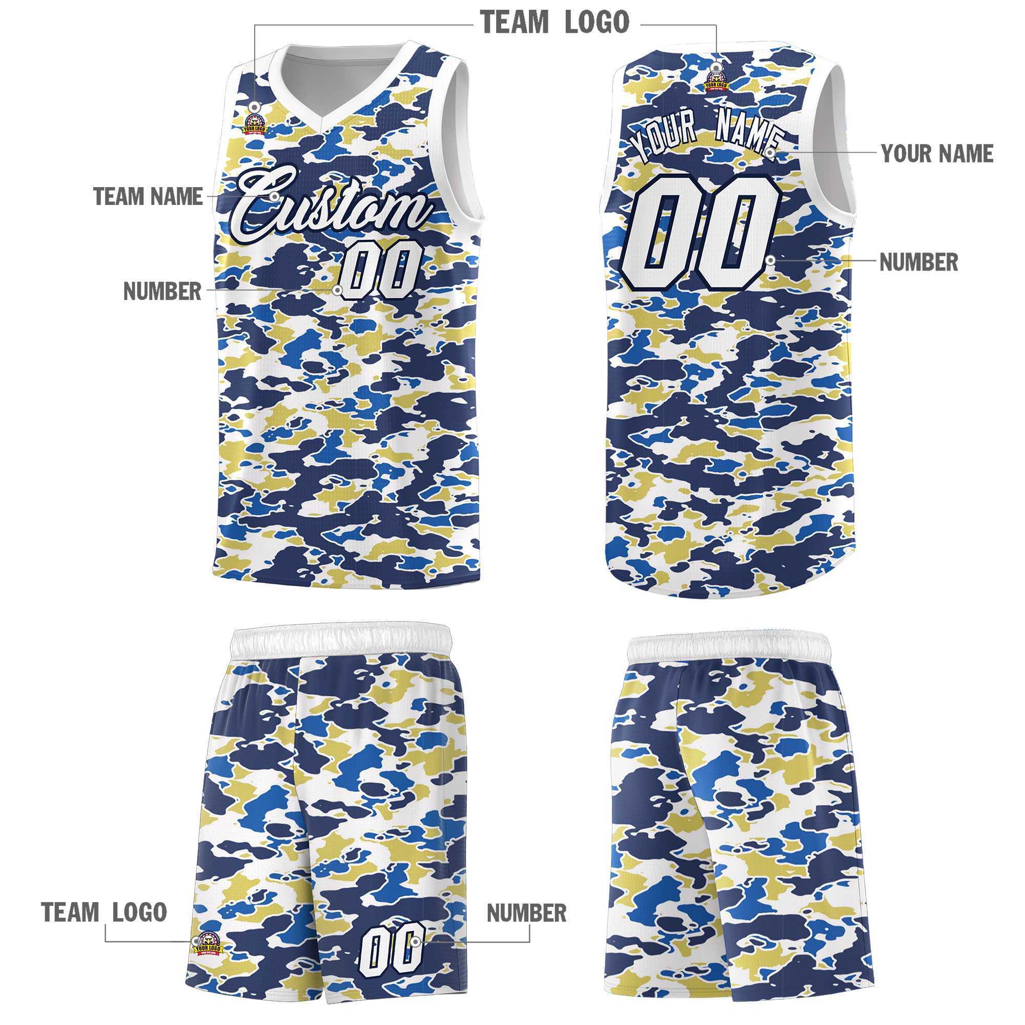 Custom Personalized Camo Kits Sports Uniform Basketball Jersey|KXKSHOP