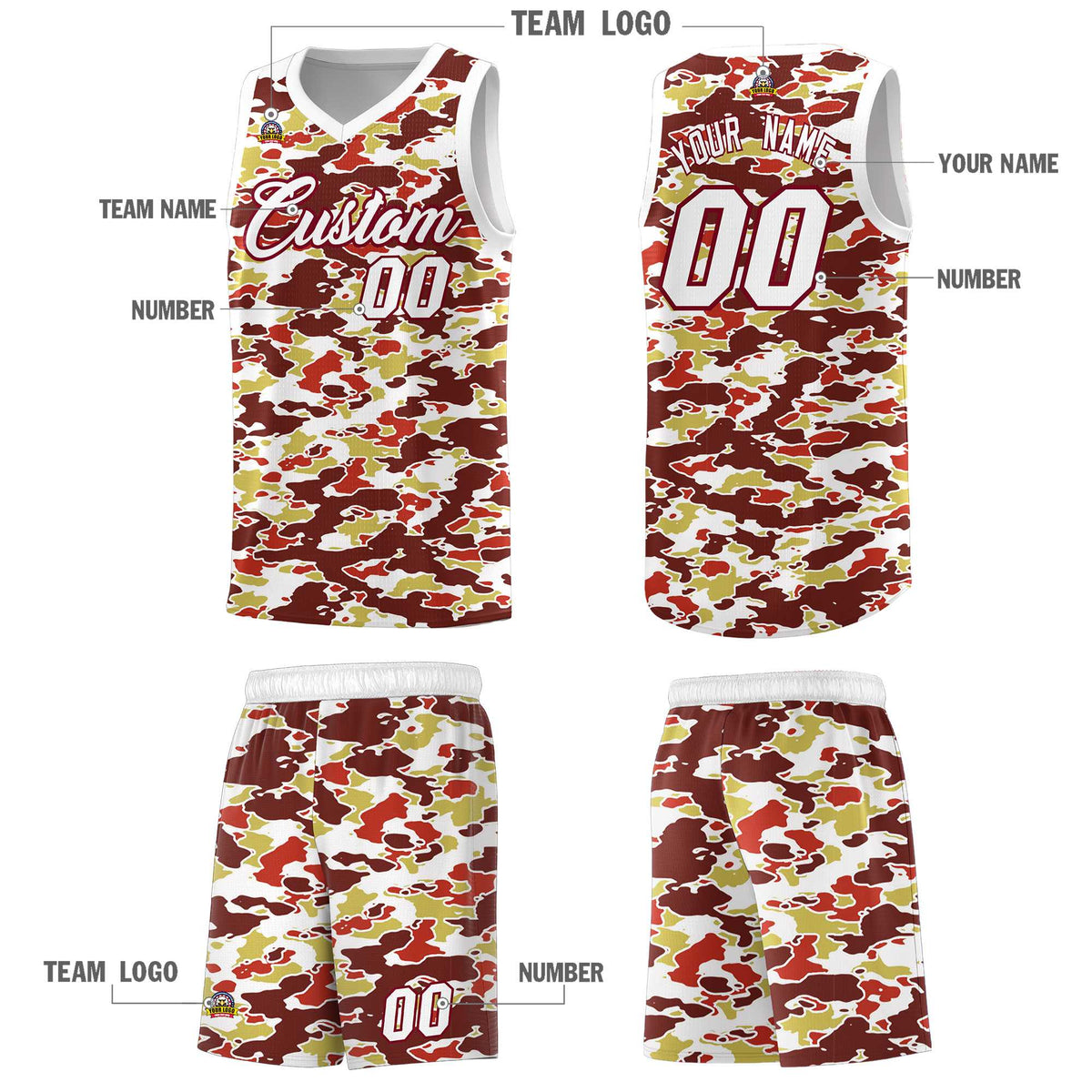 Custom Personalized Camo Kits Sports Uniform Basketball Jersey|KXKSHOP