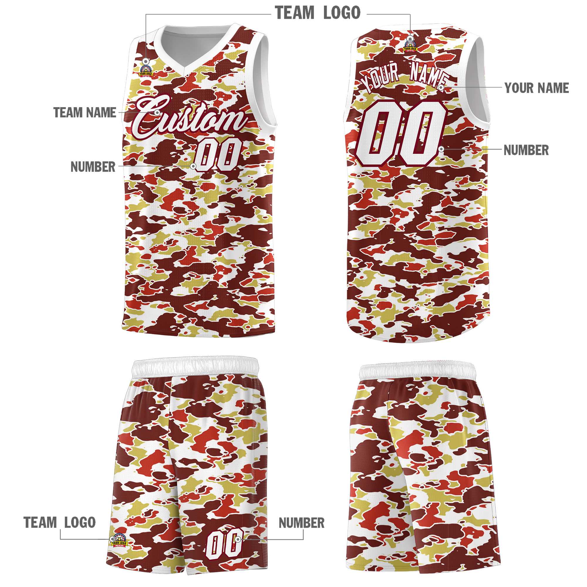 Custom Personalized Camo Kits Sports Uniform Basketball Jersey|KXKSHOP
