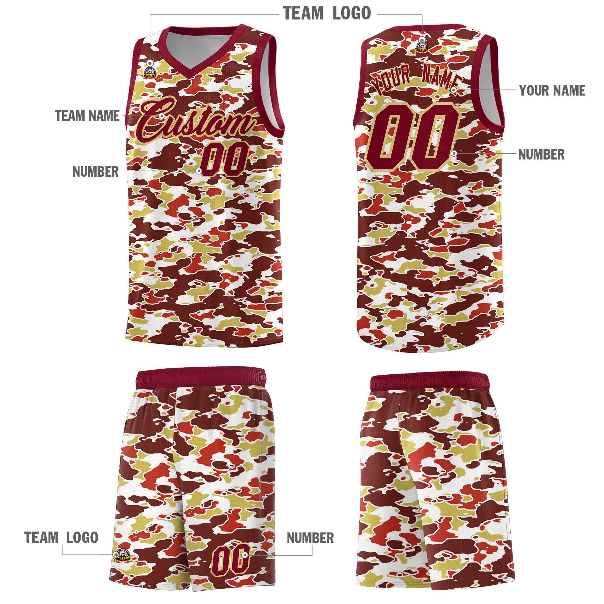 Custom Personalized Camo Kits Sports Uniform Basketball Jersey|KXKSHOP