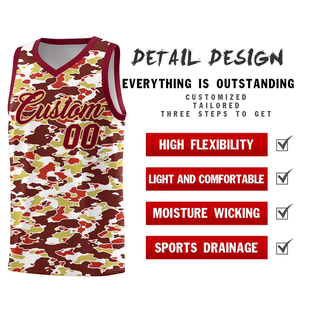 Custom Personalized Camo Kits Sports Uniform Basketball Jersey|KXKSHOP