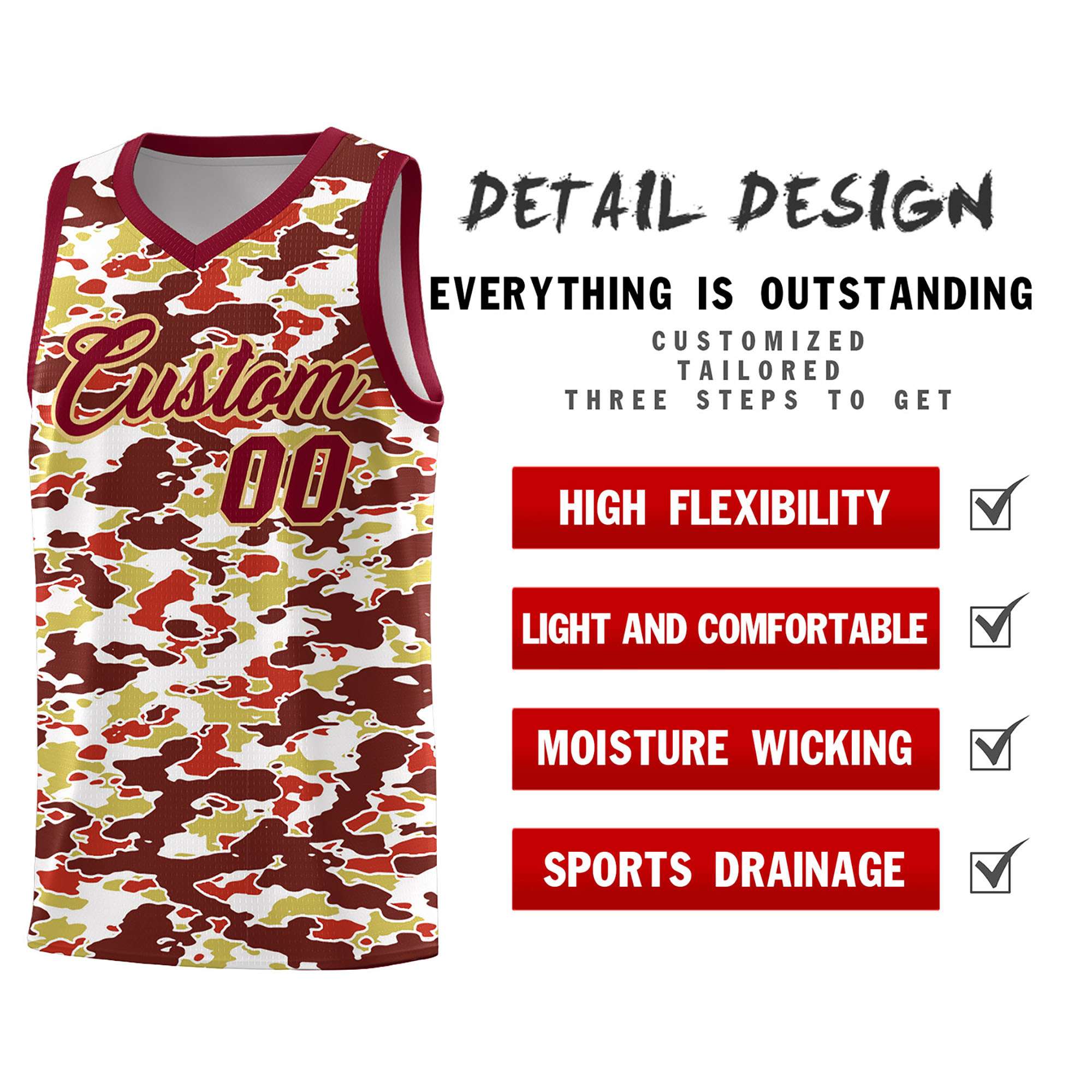 Custom Personalized Camo Kits Sports Uniform Basketball Jersey|KXKSHOP