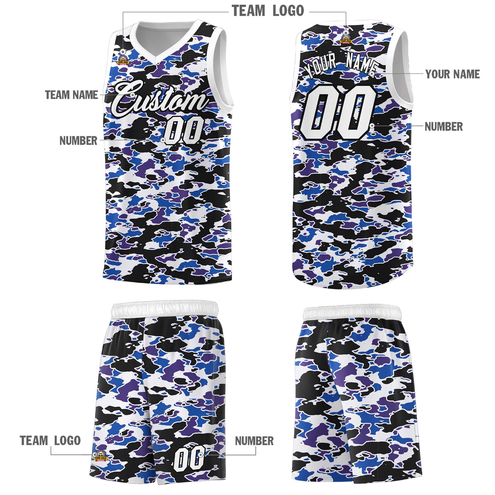 Custom Personalized Camo Kits Sports Uniform Basketball Jersey|KXKSHOP
