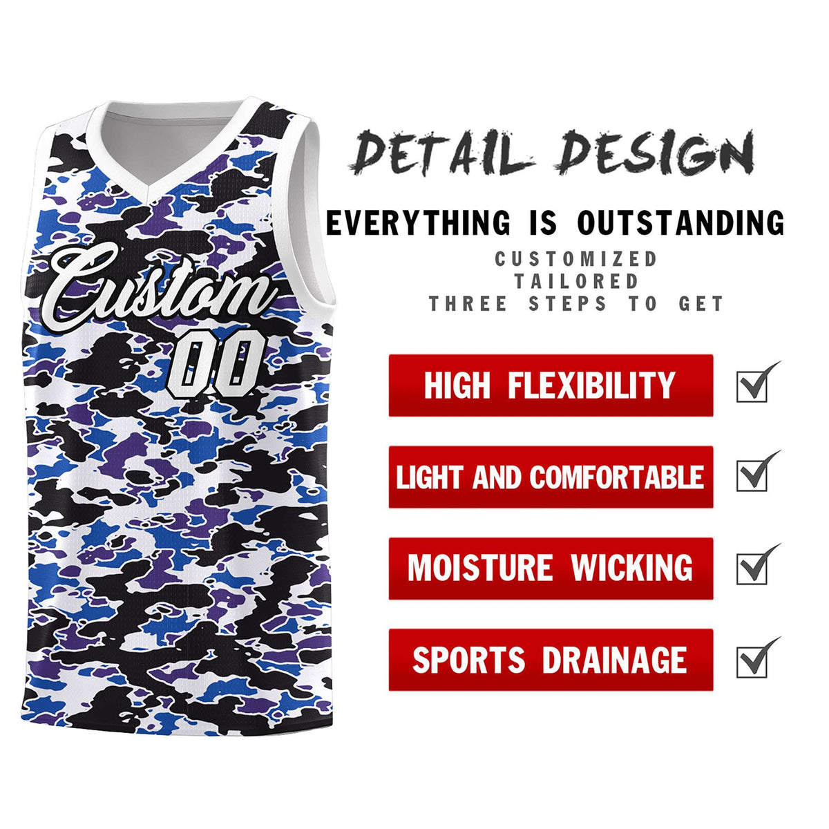 Custom Personalized Camo Kits Sports Uniform Basketball Jersey|KXKSHOP