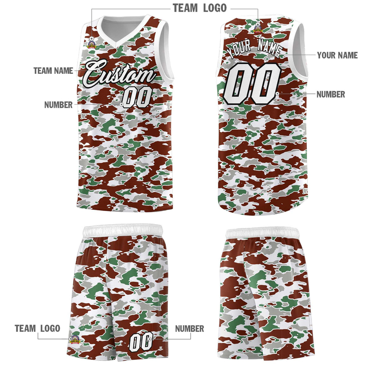 Custom Personalized Camo Kits Sports Uniform Basketball Jersey|KXKSHOP