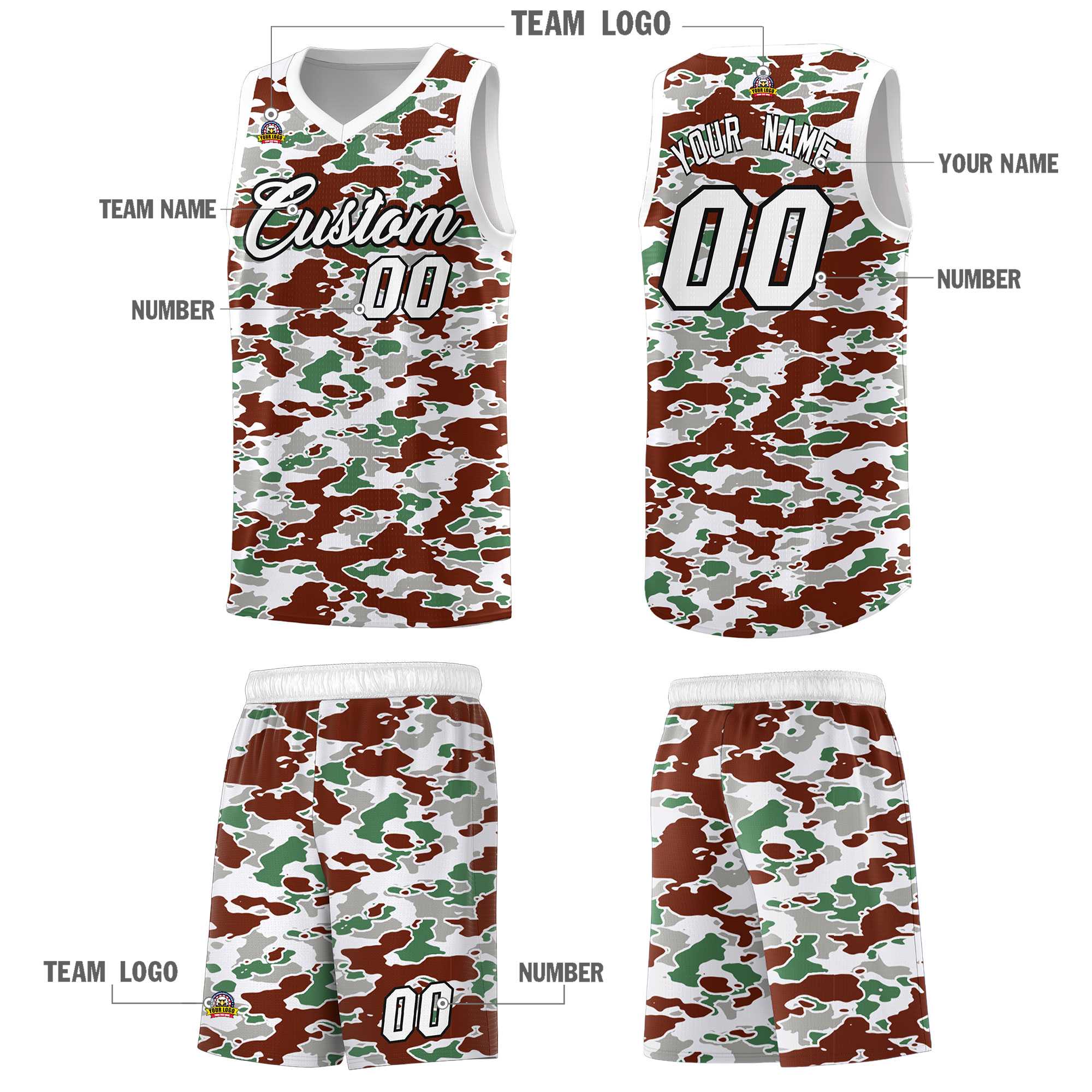 Custom Personalized Camo Kits Sports Uniform Basketball Jersey|KXKSHOP
