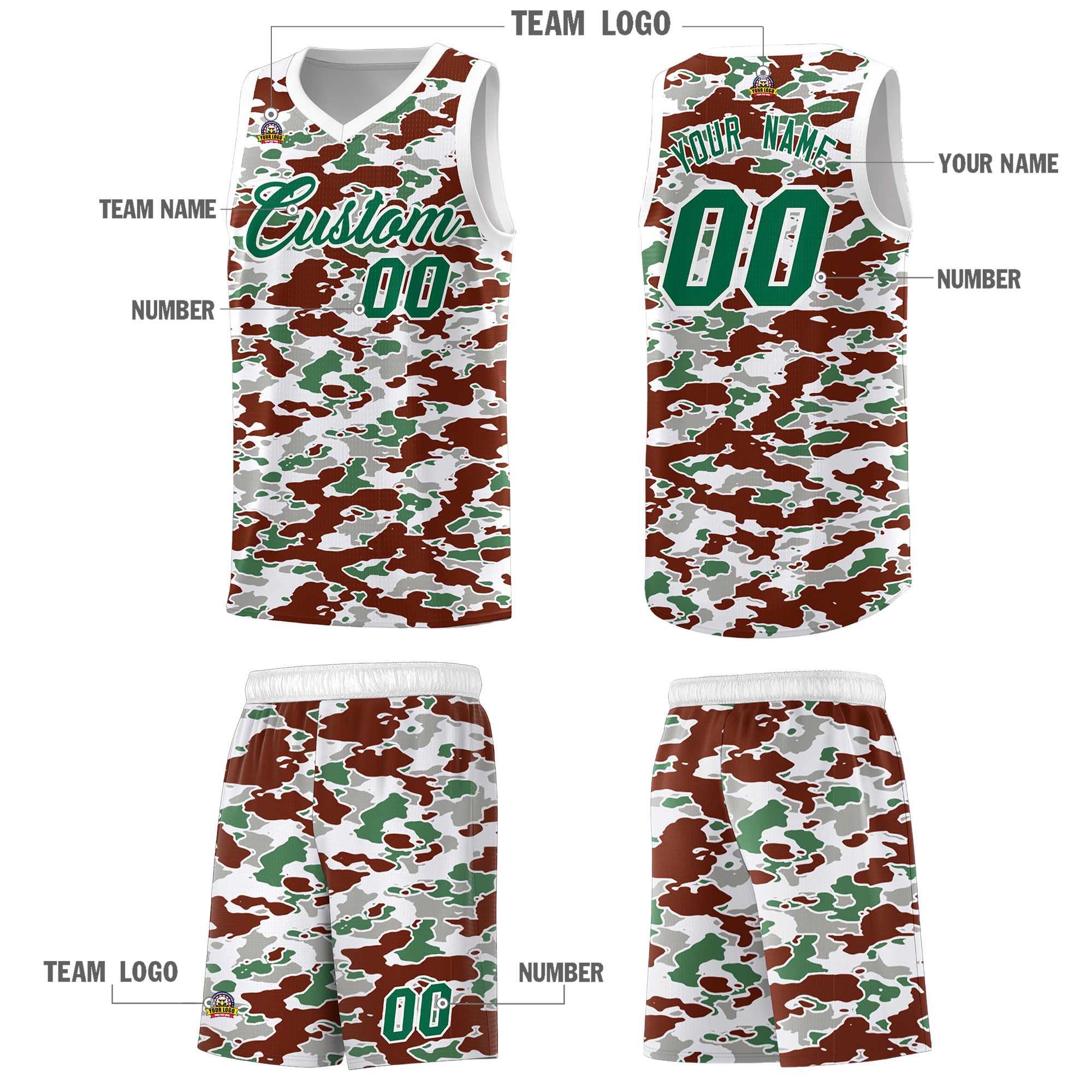 Custom Personalized Camo Kits Sports Uniform Basketball Jersey|KXKSHOP