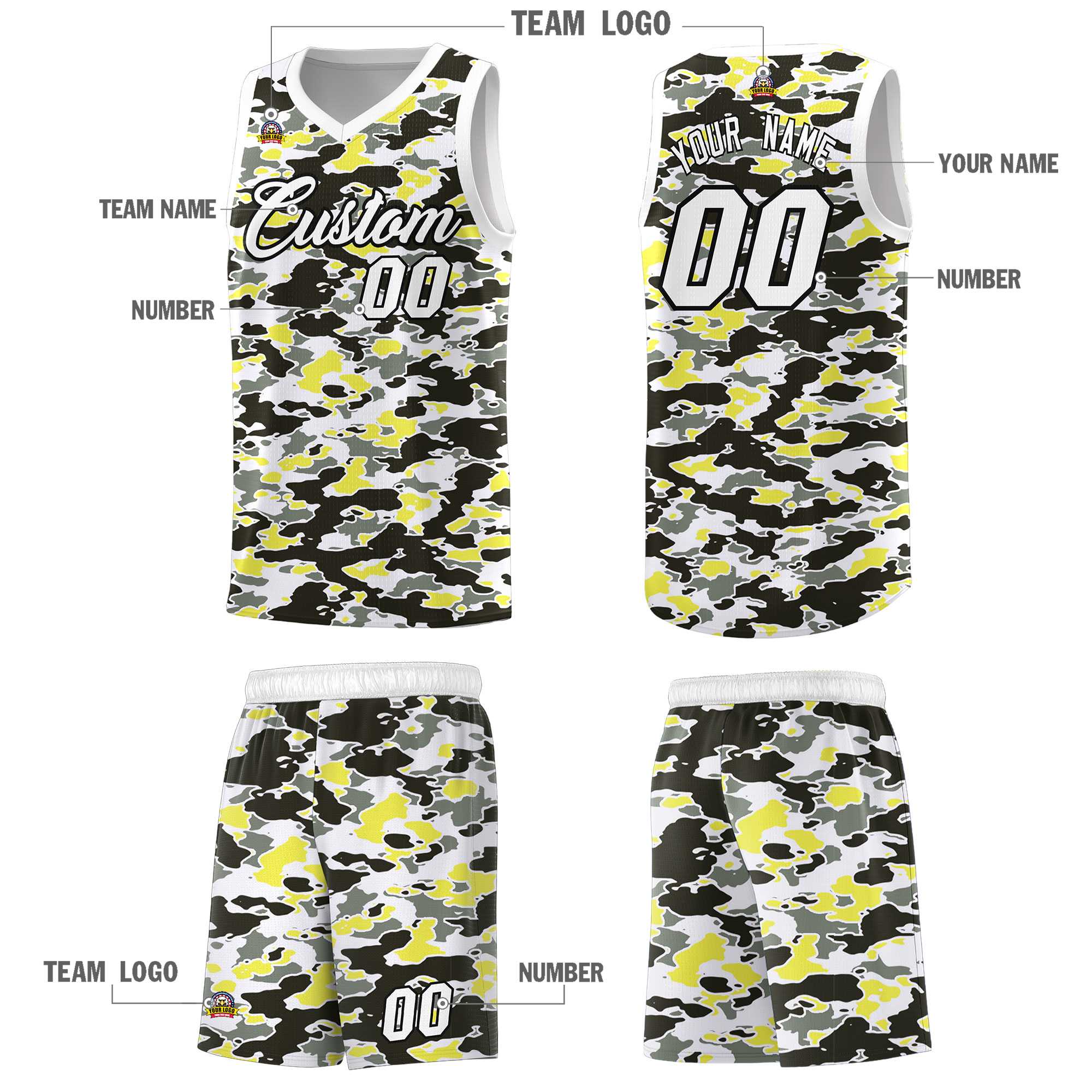 Custom Personalized Camo Kits Sports Uniform Basketball Jersey|KXKSHOP